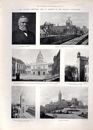 Seller image for PRINT: "Mr. Andrew Carnegie's Gift of L2,000,000 to the Scottish Universities".photoengravings from The Illustrated London News, May 25, 1901 for sale by Dorley House Books, Inc.