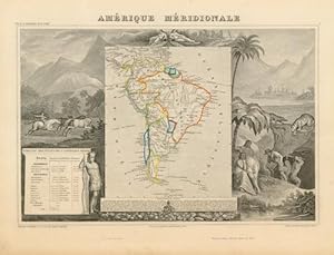 Imagen del vendedor de Amrique Mridionale - Carte De l'Atlas National illustr a la venta por Librairie du Bacchanal