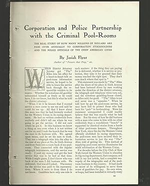 Seller image for Corporation And Police Partnership With The Criminal Pool-Rooms: The Real Story Of How Many Millions Of Dollars Are Paid Over Annually To Corporation Stockholders And The Police Officials Of The Chief American Cities for sale by Legacy Books II