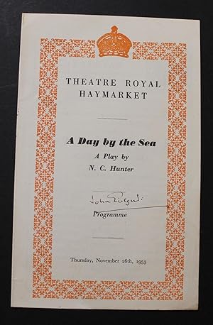 Theatre programme signed (on front wrapper) for the production of A Day by the Sea by N. C. Hunte...