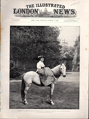 Imagen del vendedor de PRINT: "Princess Ena, Daughter of Prince and Princess Henry of Battenberg, Injured By a Fall from Her pony" .double page engraving from The Illustrated London News: March 3, 1894 a la venta por Dorley House Books, Inc.