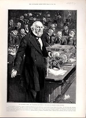 Immagine del venditore per ENGRAVING: "The Ministerial Crisis :Mr. Gladstone's Last Speech in the House of Commons as Prime Minister".engraving from The Illustrated London News, March 24, 1894 venduto da Dorley House Books, Inc.