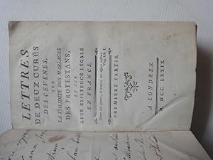 Lettres de deux curés des Cévènes sur la validité des mariages des protestans et sur leur existen...