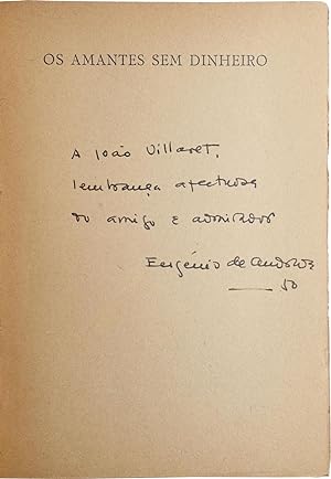 Seller image for Os amantes sem dinheiro, poemas. Cancioneiro Geral, 2. for sale by Richard C. Ramer Old and Rare Books