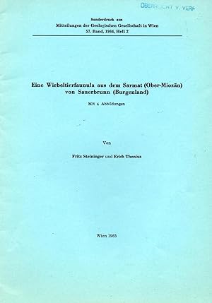 Seller image for Eine Wirbeltierfaunula aus dem Sermat (Ober-Miozan) von Sauerbrunn (Burgenland) for sale by Book Booth