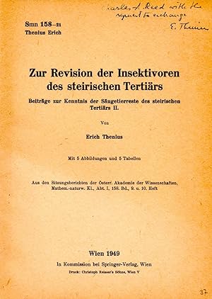 Seller image for Zur Revision der Insektivoren des steirischen Tertiars for sale by Book Booth