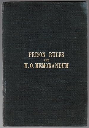 Bild des Verkufers fr Rules for the Government of Prisons Dated August 12th, 1933 and Memorandum for the Guidance of Officers of the Home Department zum Verkauf von Besleys Books  PBFA