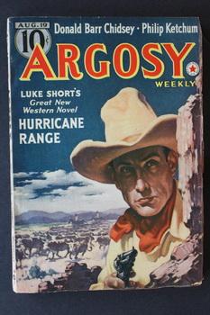 Imagen del vendedor de ARGOSY Pulp magazine. August 19, 1939. >>> "Crying Hound" by Jim Kjelgaard. >>> "Hurricane Range" [COVER & story ] by Luke Short. a la venta por Comic World