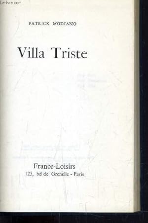 Immagine del venditore per VILLA TRISTE. venduto da Le-Livre