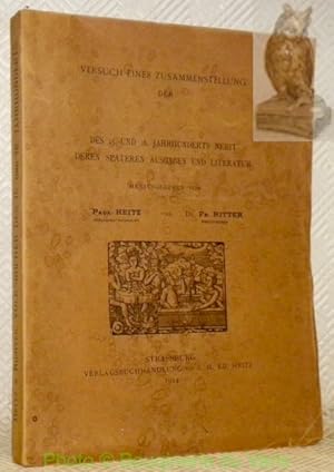 Bild des Verkufers fr Versuch einer Zusammenstellung der Deutschen Volksbcher des 15. und 16. Jahrhunderts nebst deren Spteren Ausgaben und Literatur. zum Verkauf von Bouquinerie du Varis