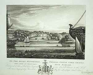 Original Antique Aquatint Engraved Print Illustrating Thanckes in Cornwall.