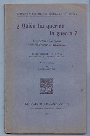 Seller image for QUIEN A QUERIDO LA GUERRA for sale by Libreria 7 Soles