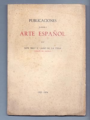 Seller image for PUBLICACIONES SOBRE ARTE ESPAOL 1922-1954 for sale by Libreria 7 Soles