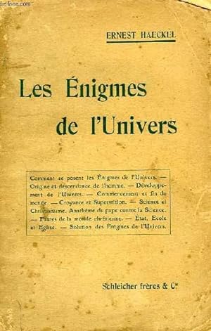 Bild des Verkufers fr LES ENIGMES DE L'UNIVERS zum Verkauf von Le-Livre
