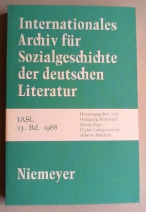 Bild des Verkufers fr Internationales Archiv fr Sozialgeschichte der deutschen Literatur (IASL). Hg. von Georg Jger, Alberto Martino und Friedrich Sengle. 10 Bde. der Reihe. - PREIS PRO BAND: 25,oo   (BITTE BEI BESTELLUNG DEN GEWNSCHTEN BAND ANGEBEN). zum Verkauf von Antiquariat Sander