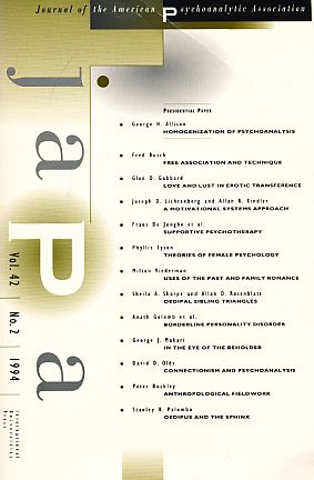 Bild des Verkufers fr Journal of the American Psychoanalytic Association. 1994. Vol. 42. No. 2. zum Verkauf von Fundus-Online GbR Borkert Schwarz Zerfa