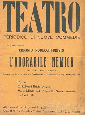 TEATRO - 1924 - periodico di nuove commedie - 1924 - n. 03 settembre Anno secondo., Torino, Editr...