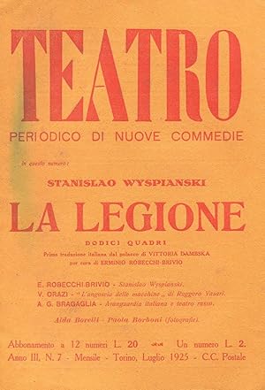 TEATRO - 1925 - periodico di nuove commedie - 1925 - n. 07 luglio Anno terzo. , Torino, Editrice ...
