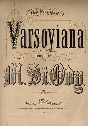 The Original Varsoviana Taught By M St. Ong - Vintage Sheet Music