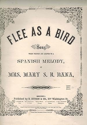 Flee as a Bird Song ( Adapted to a Spanish Melody ) - Vintage Piano Sheet Music
