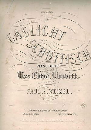 Gaslight Schottisch dedicated to Mrs. Edward Dearbitt - Vintage Sheet Music