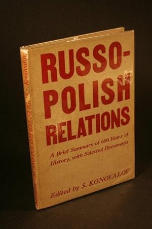 Imagen del vendedor de Russo-Polish relations: an historical survey. a la venta por Steven Wolfe Books