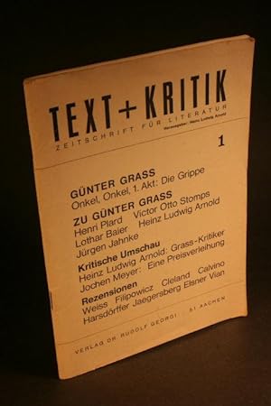 Imagen del vendedor de Text + Kritik Nr. 1. Gnter Grass. a la venta por Steven Wolfe Books
