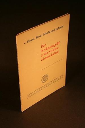 Immagine del venditore per Der Strukturbegriff in den Geisteswissenschaften. venduto da Steven Wolfe Books