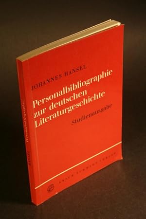 Immagine del venditore per Personalbibliographie zur deutschen Literaturgeschichte. venduto da Steven Wolfe Books