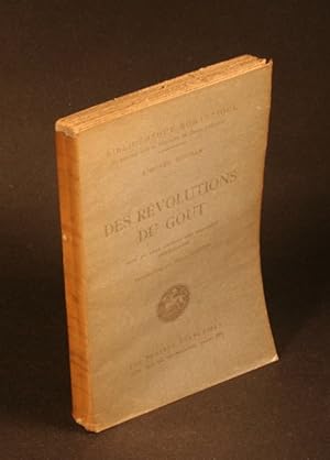 Seller image for Des rvolutions du gout, suivi de deux articles non recueillis prcdmement. for sale by Steven Wolfe Books