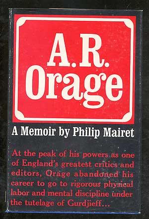 Bild des Verkufers fr A.R. Orage: A Memoir by Philip Mairet zum Verkauf von Between the Covers-Rare Books, Inc. ABAA