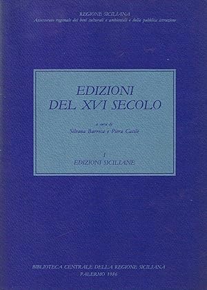 Edizioni del XVI secolo - I Edizioni Siciliane. Palrr,o Biblioteca Centrale della Regione Sicilia...