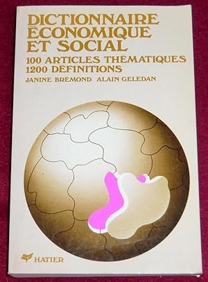 Seller image for DICTIONNAIRE ECONOMIQUE ET SOCIAL for sale by LE BOUQUINISTE