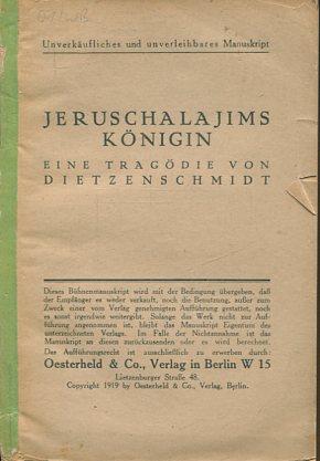 Seller image for Jeruschalajims Knigin. Eine Tragdie. for sale by Antiquariat am Flughafen