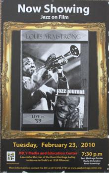Unique poster for the film Louis Armstrong Jazz Journal Live in '59. Feb. 23, 2010.
