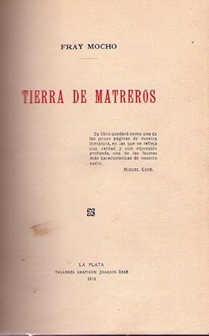 Imagen del vendedor de TIERRA DE MATREROS a la venta por Buenos Aires Libros