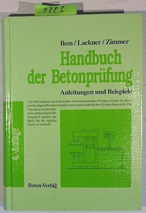 Immagine del venditore per Handbuch Der Betonprfung - Anleitungen Und Beispiele venduto da Antiquariat Trger