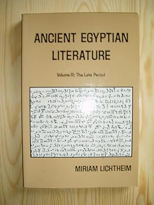 Immagine del venditore per Ancient Egyptian Literature : A Book of Readings, Vol. III : the Late Period venduto da Expatriate Bookshop of Denmark