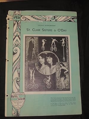Imagen del vendedor de St. Clair Sisters & O 'Day: Cyclists Extraordinary BICYCLE Acrobats (Poster) a la venta por Princeton Antiques Bookshop / Ruffolo Enterprises