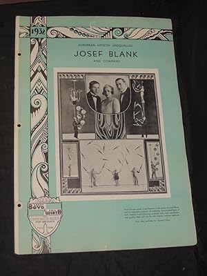 Image du vendeur pour Josef Blank and Company: European Artistry Unequalled JUGGLING (Poster) mis en vente par Princeton Antiques Bookshop