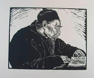 Bild des Verkufers fr Holzschnitt "Der Chinesische Gelehrte Lau". Am unteren Blattrand mit typographischer Bezeichnung. Wien, Gesellschaft fr vervielfltigende Kunst 1922, 24 x 30 cm (45 x 56 cm Blattgr.) zum Verkauf von Antiquariat Johannes Mller