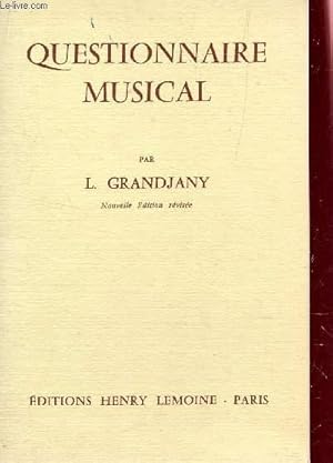 Seller image for QUESTIONNAIRE MUSICAL - REPONSES AU QUESTIONNAIR PAR PAUL PUGET. for sale by Le-Livre