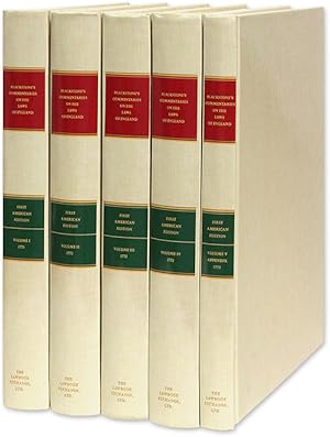 Commentaries on the Laws of England. 1st American ed w/Appendix 5 Vols