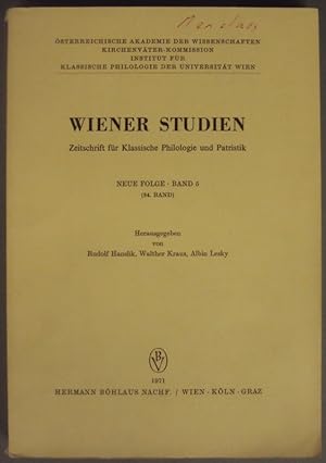 Bild des Verkufers fr Wiener Studien. Zeitschrift fr klassische Philologie. Bd. 84. zum Verkauf von Der Buchfreund