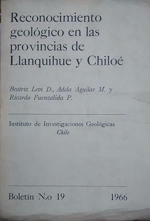 Image du vendeur pour Reconocimiento geolgico en las provincias de Llanquihue y Chilo mis en vente par Librera Monte Sarmiento