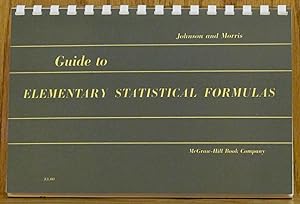 Imagen del vendedor de Guide to Elementary Statistical Formulas a la venta por Schroeder's Book Haven