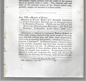 Imagen del vendedor de Memoires De Brissot Membre De L'Assemblee Legtislative Et De La Convention Nationale Sur Ses Contemporains Et La Revolution Francaise, Book Review in English a la venta por Legacy Books II