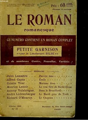 Bild des Verkufers fr LE ROMAN ROMANESQUE - N22 zum Verkauf von Le-Livre