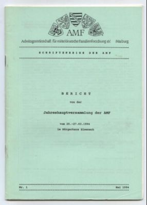 Bericht von der Jahreshauptversammlung der AMF vom 25.-27. 03. 1994 in Eisenach.