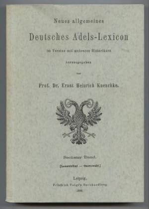 Bild des Verkufers fr Neues allgemeines Adels-Lexikon. Sechster Band (Loewenthal-Osorowski). zum Verkauf von Leonardu